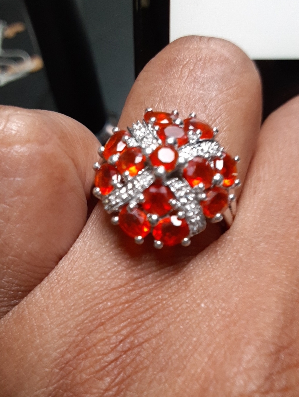 Fire opal ring - Picture 3 of 4